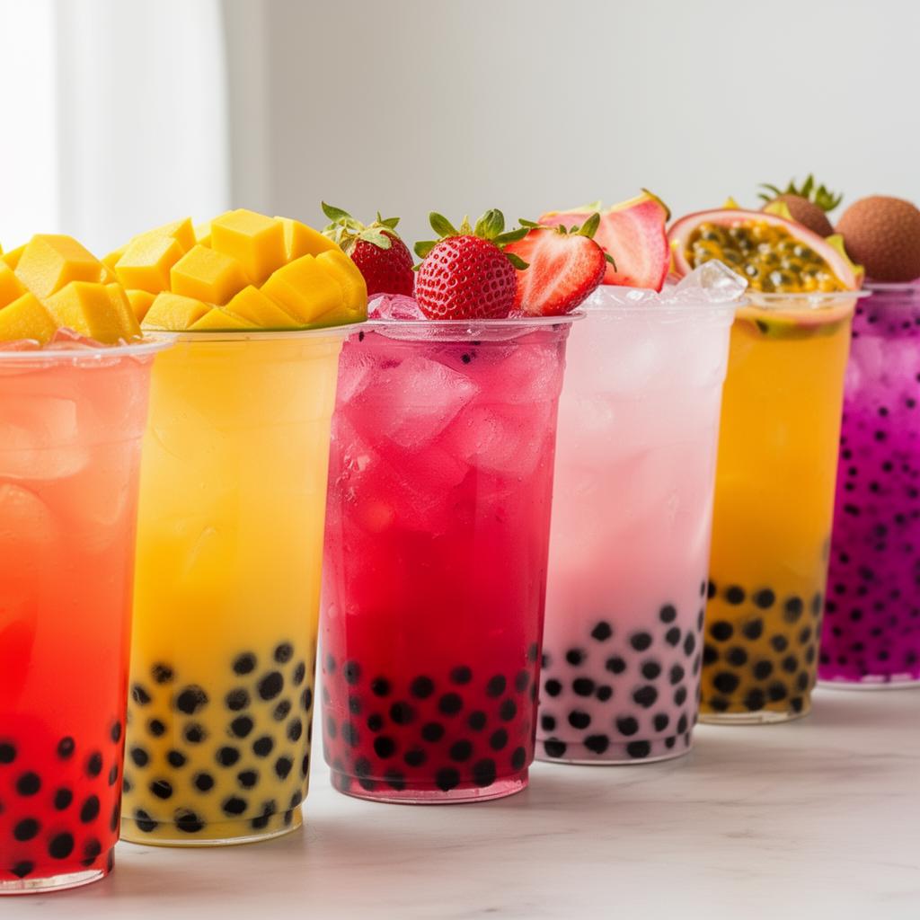 Fruit boba tea included with the lunch special